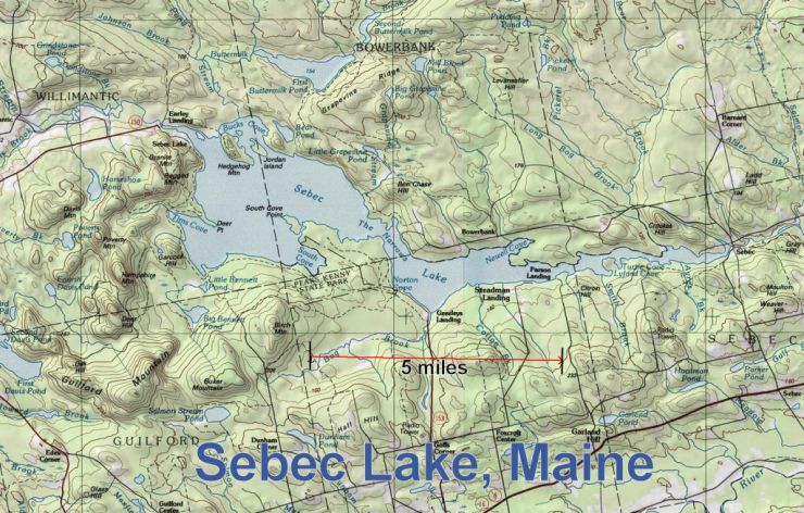Sebec Lake Topo Map